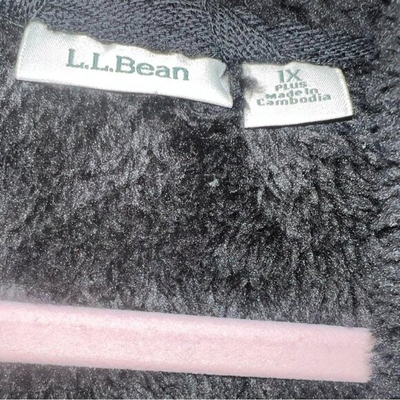 L.L. Bean | Dark Grey Sherpa Lined Open Front Sweater Jacket | Size 1X - Picture 3 of 8